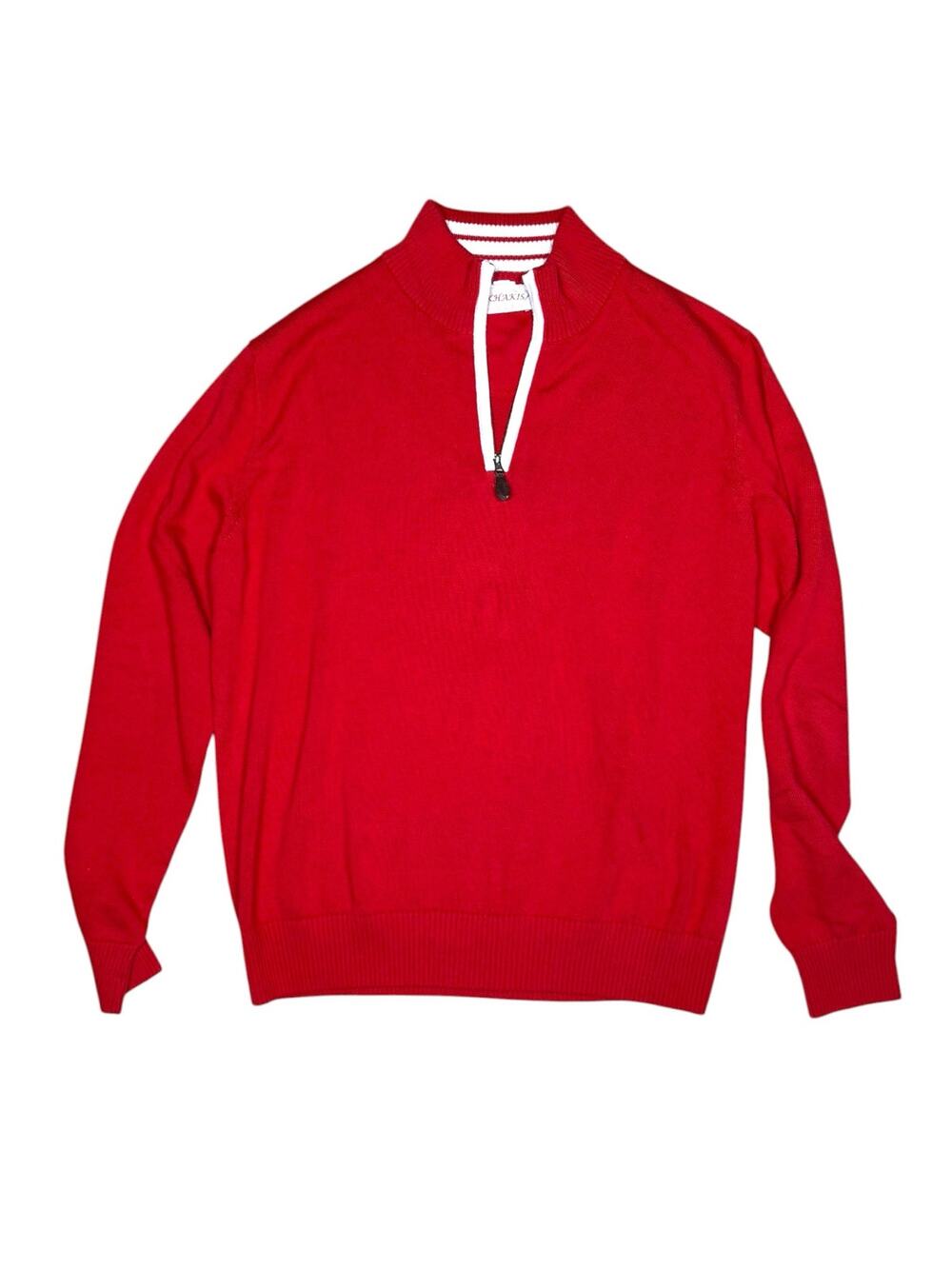 Khakis Vintage Retro Red Quarter Zip Pullover Sweater Men's Large